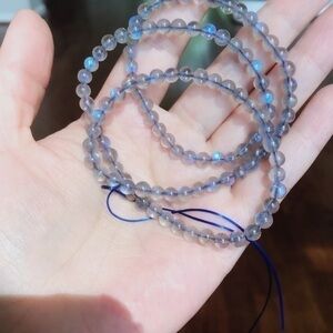 Natural  blue fire labradorite bracelet
